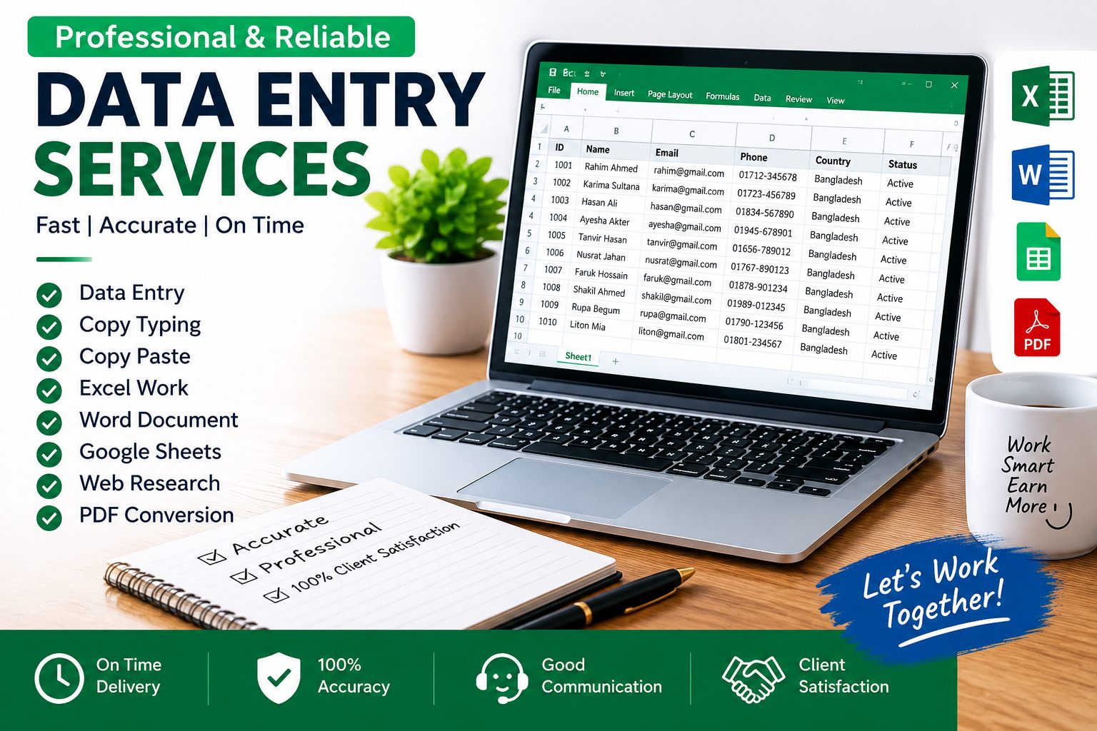 Data Entry & Excel Data Processing
